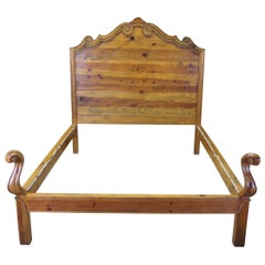 Vintage Ralph Lauren French Country Reclaimed Rustic Pine Queen Size Bed