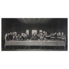 Original Antique Print After Leonardo Da Vinci, Last Supper, circa 1850