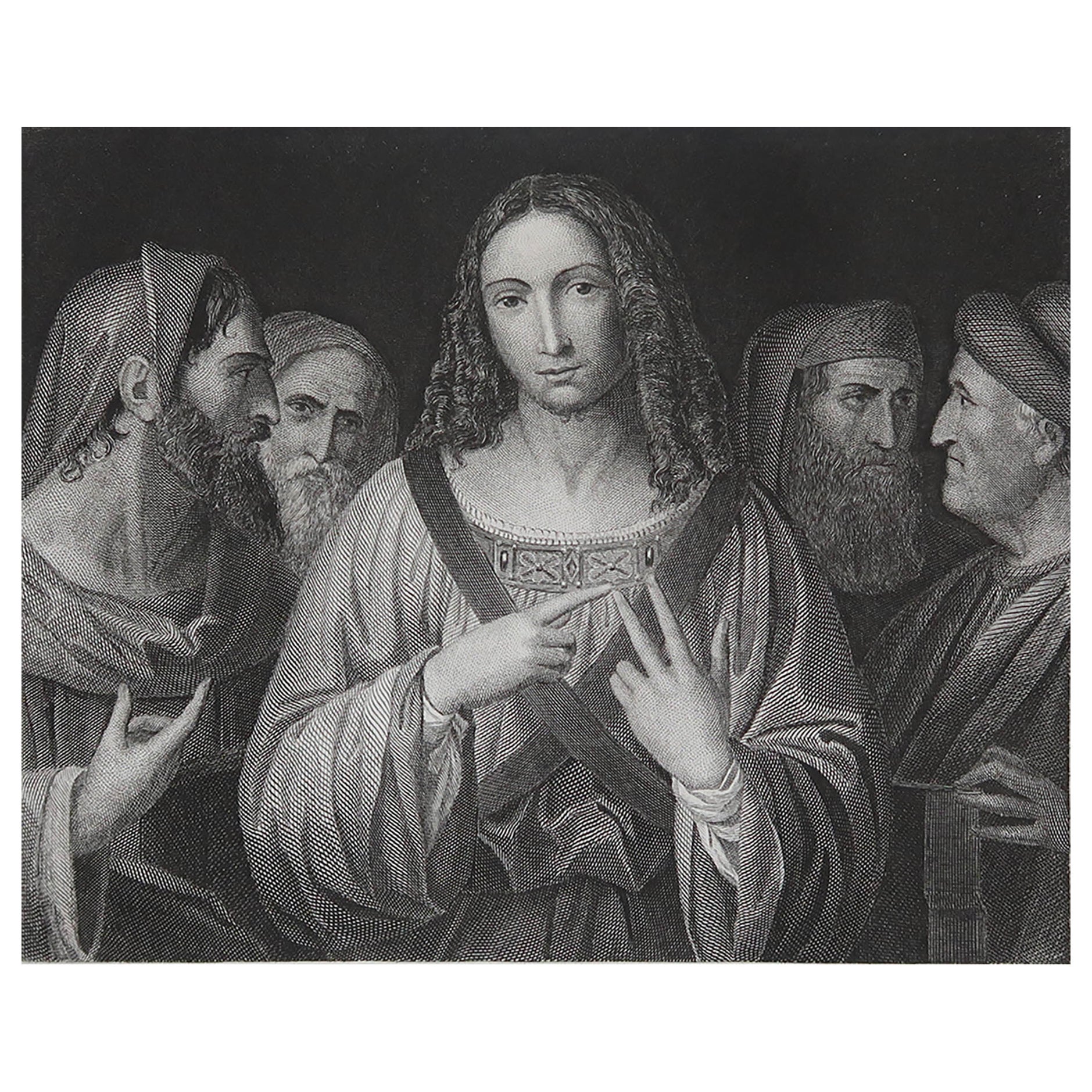 Original Antique Print After Leonardo Da Vinci, circa 1850