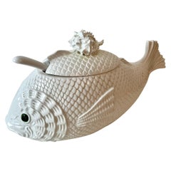 Vintage Fitz and Floyd Fish Soup Tureen with Lid and Ladle
