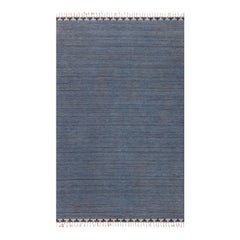 Doris Leslie Blau Collection Vintage Swedish Beige Blue Gray Flat Woven Rug