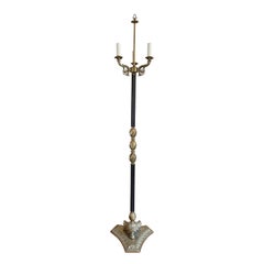 Neoclassical French Bronze/Brass Bouillotte Floor Lamp