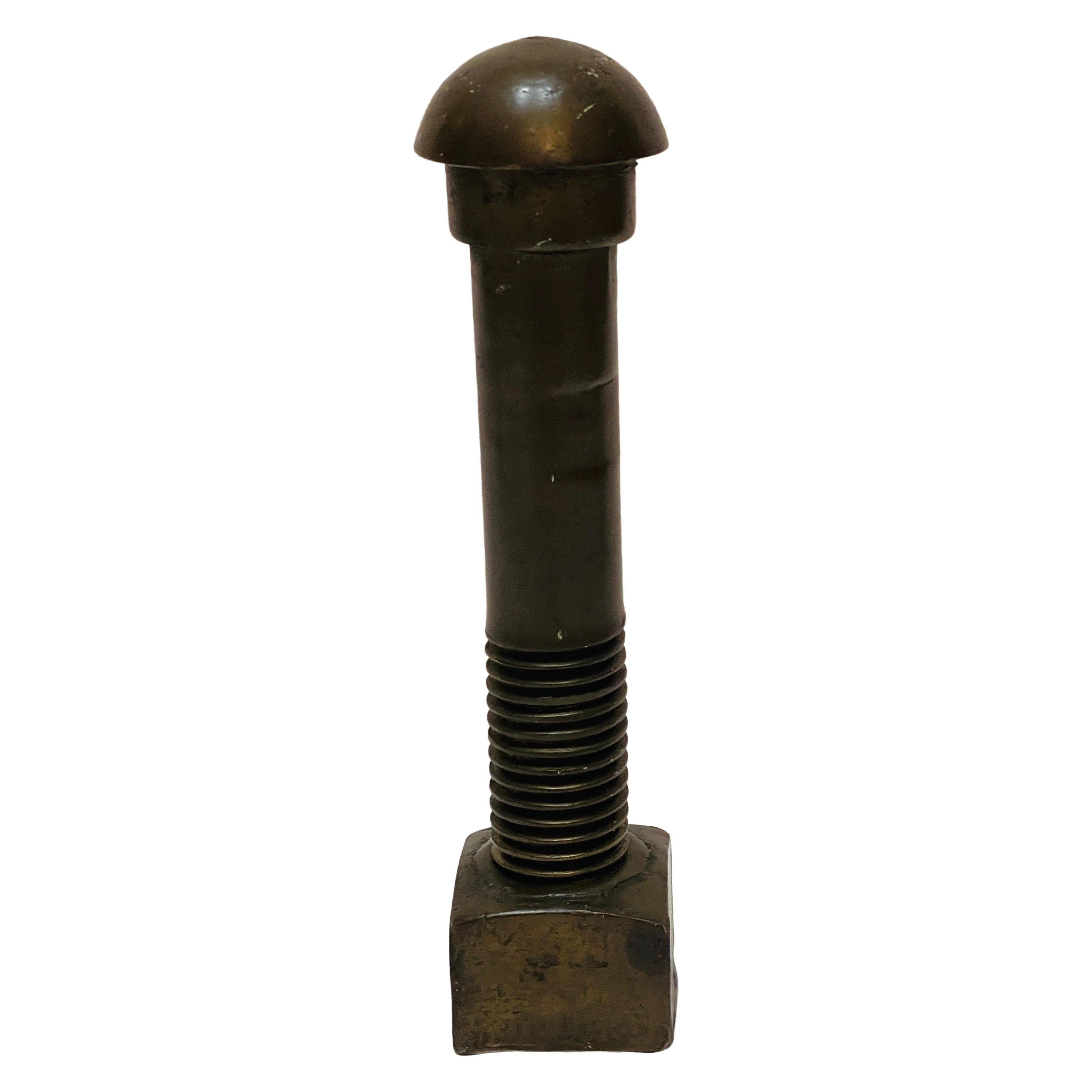 Antique Industrial Cast Bronze Bolt with Nut from Brooklyn Bridge* For Sale