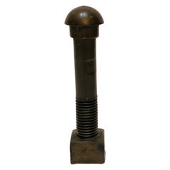 Antique Industrial Cast Bronze Bolt with Nut from Brooklyn Bridge*