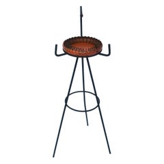 Mid-Century Modern Ashtray on Tripod Stand Indoors or Outdoors