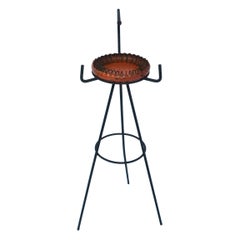 Mid-Century Modern Ashtray on Tripod Stand Indoors or Outdoors