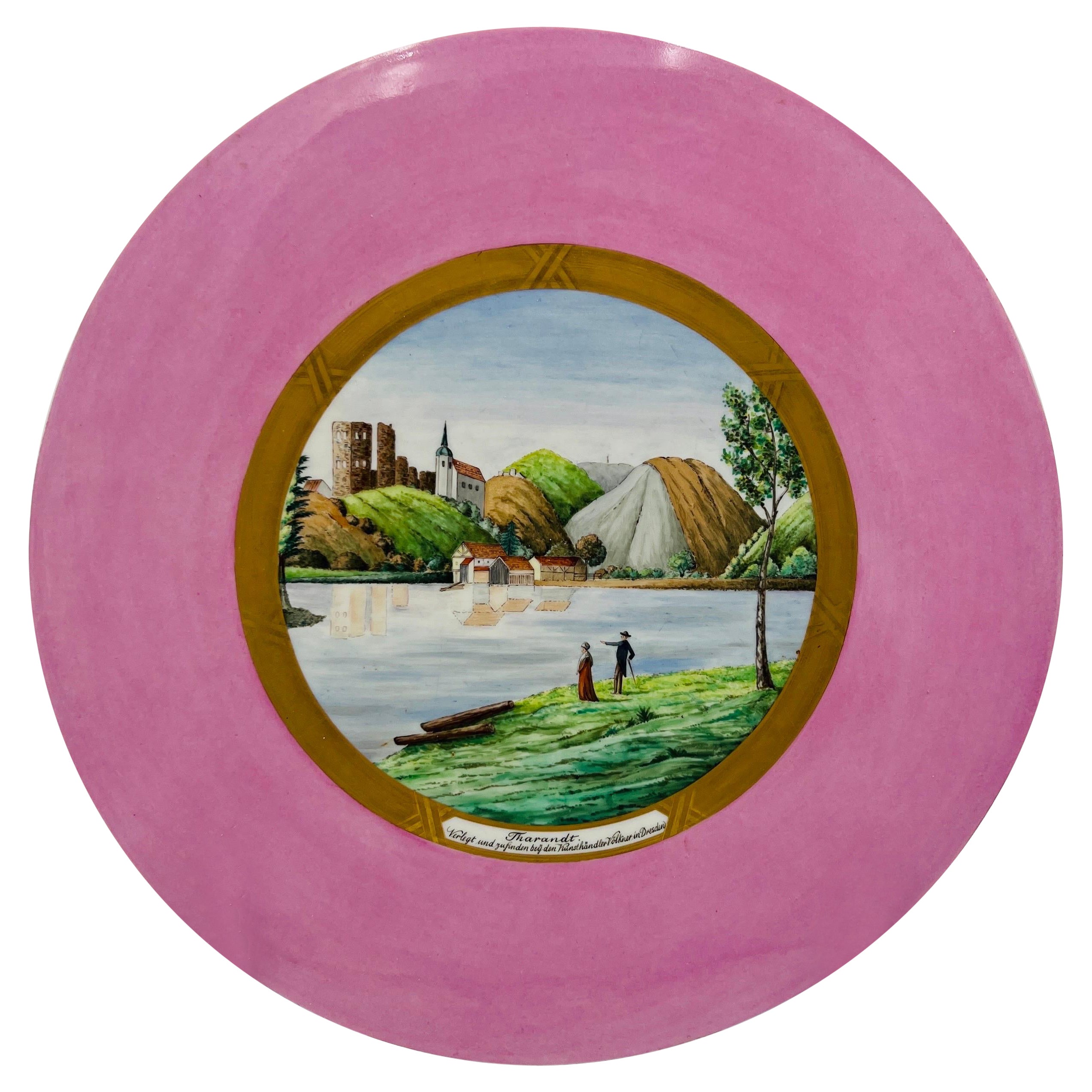 Antique Kpm Porcelain “View of Tharandt” Plaque For Sale