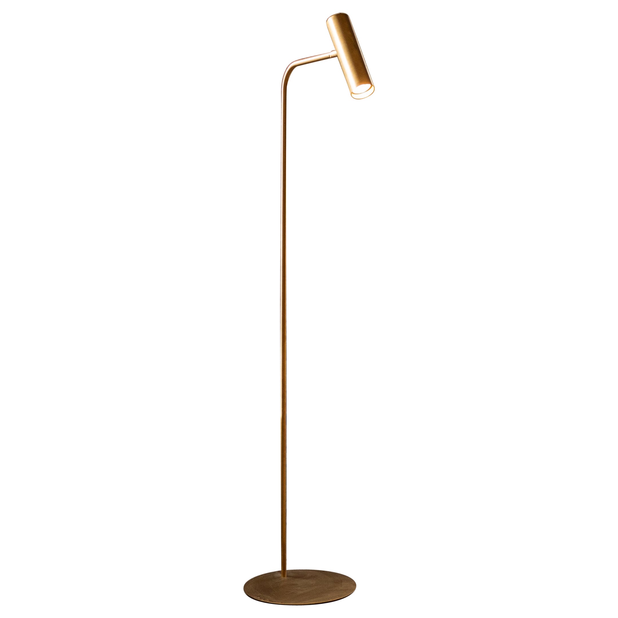 Natural Brass Contemporary-Modern Floor Lamp Handcrafted in Italy by 247lab For Sale