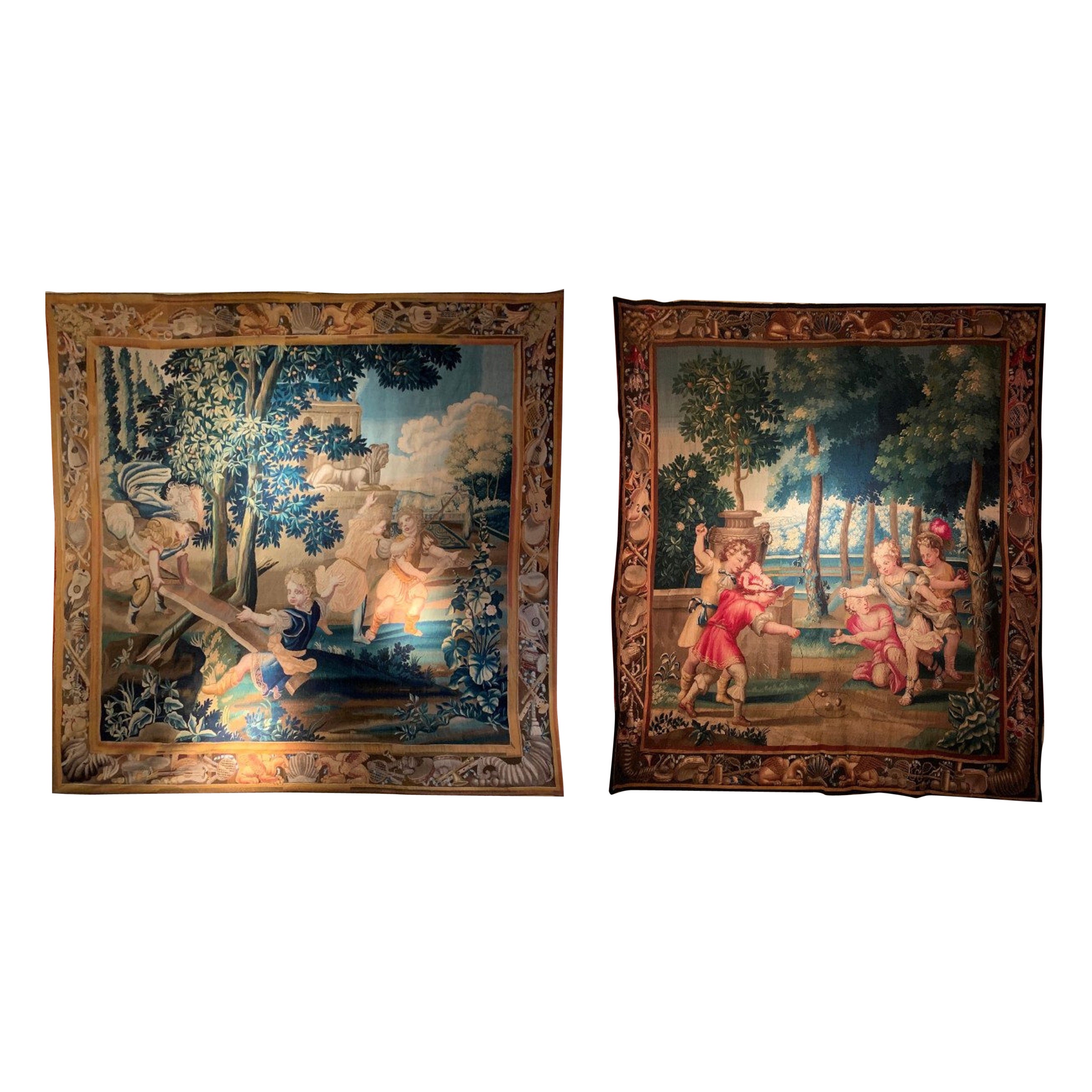 Two Tapestries Manufacture Royale De Beauvais, 17th Century For Sale