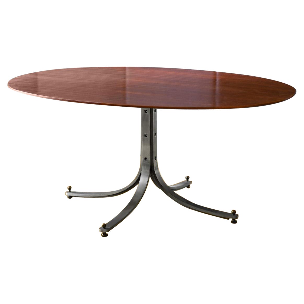Midcentury Table Design Sergio Mazza for Arflex 1960, with Adjustable Feet For Sale