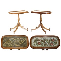 EAR PAIR OF ANTIQUE REGENCY CIRCA 1810 - TABLES LATÉRALES EN BOUCLES D'OREILLES À DÉCOUPES LATÉRALES