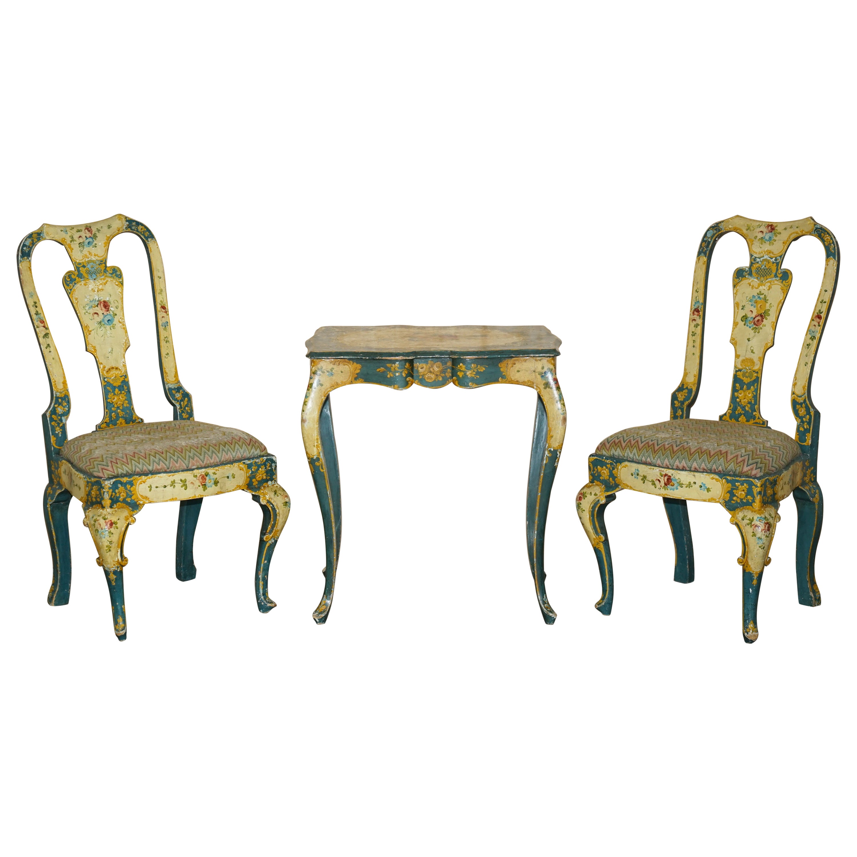 Pair of Antique Regency Chairs & Matching Table from Glenalmond Estate Scotland For Sale