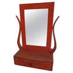 19th Century Antique Rustic Swedish Original Painted  Empire Table Mirror
