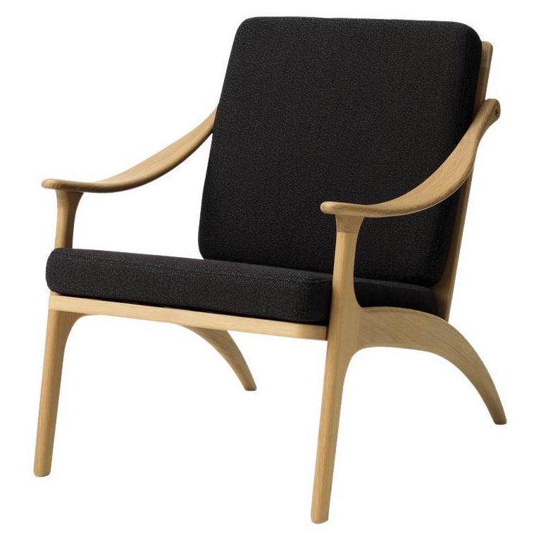 Lean Back Lounge Chair Sprinkles White Oiled Oak, Mocca by Warm Nordic For Sale