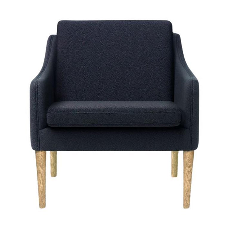 Mr. Olsen Lounge Chair Sprinkles Solid Smoked Oak Midnight Blue by Warm Nordic For Sale