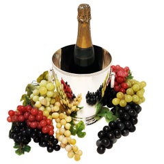 Seau à glace à champagne et à vin en argent massif italien vintage, vers 1960, Italie