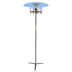 1950s Arredoluce Style Mid-Century Modern Brass Floor Lamp
