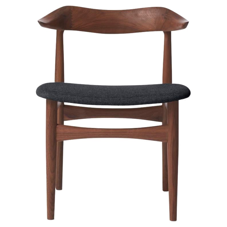 Cow Horn Chair Walnut Anthracite Melange by Warm Nordic