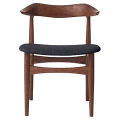 Cow Horn Chair Walnut Anthracite Melange by Warm Nordic