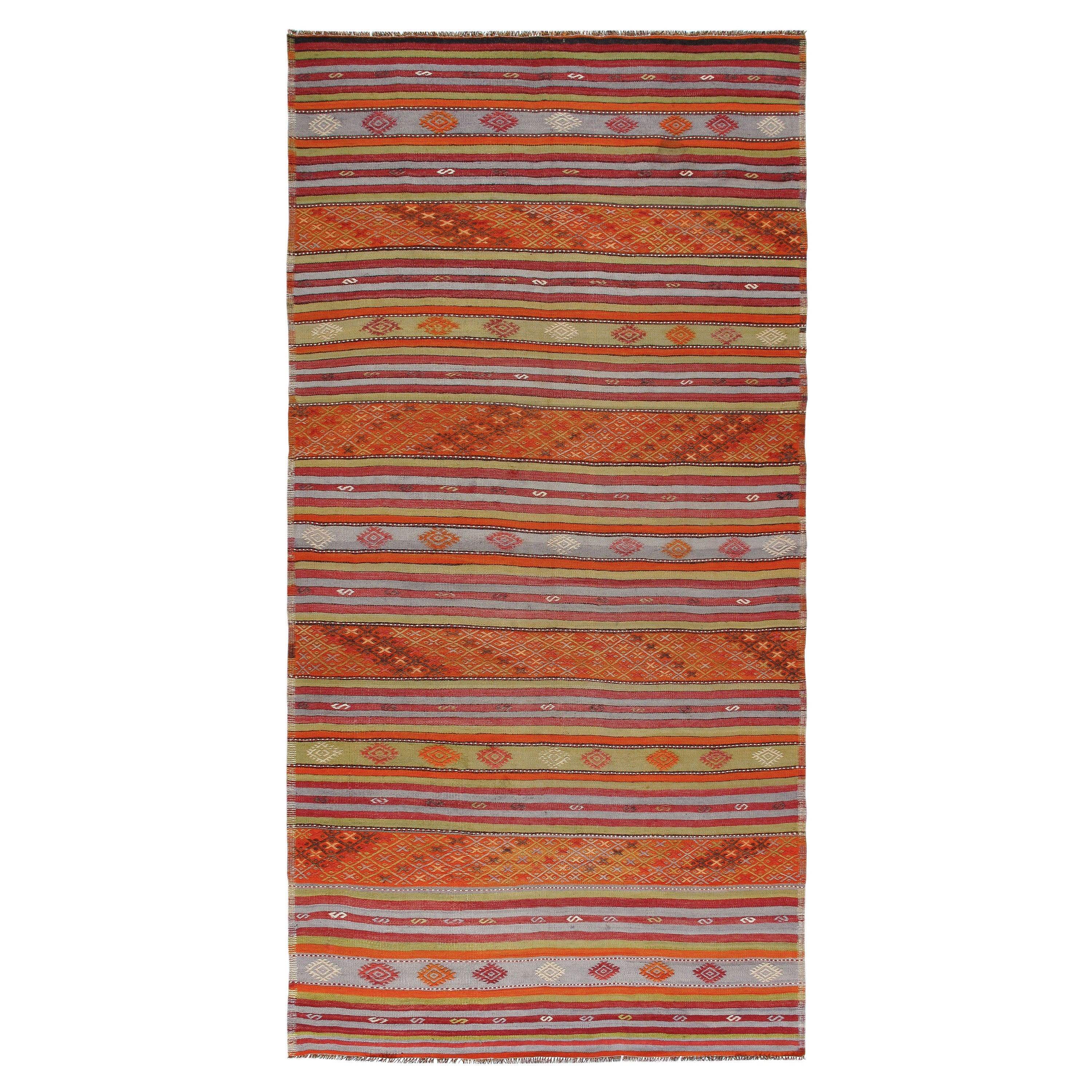 NASIRI Carpets Vintage striped Tribal kilim Rug