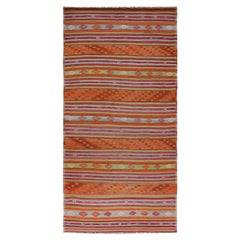 Tapis kilim tribal à rayures vintage NASIRI 
