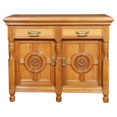 Used Carved Oak Two Door Sideboard