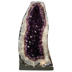 Bi-Color Amethyst Cathedral Geode with Dark Saturated AAA Purple Amethyst Druzy