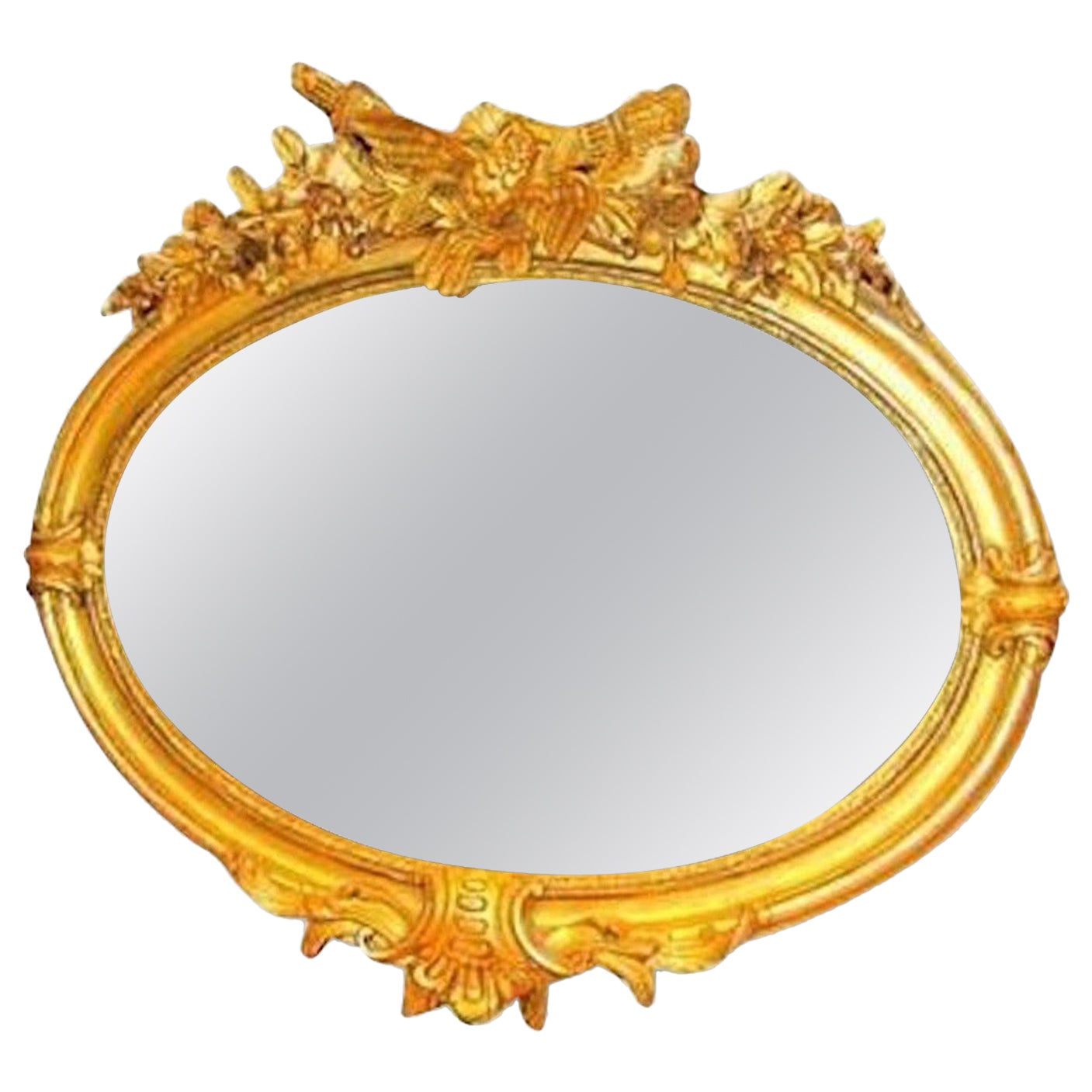 Vienesse Baroque Style Wall Mirror, Wood, Gold-Plate, 19th Century For Sale