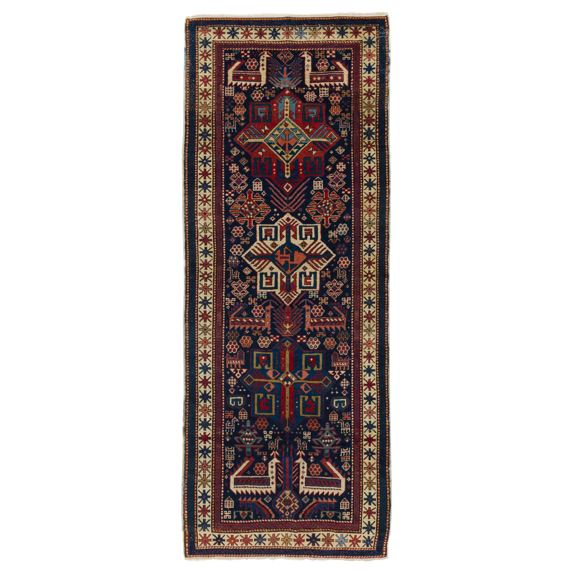 3'6"x9' Antique Caucasian Shirvan Akstafa Rug, Ca 1890