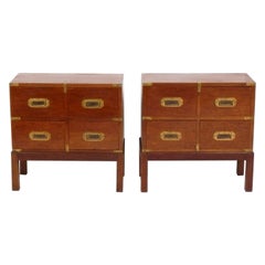 Pair of Campaign End Tables - probably 19th Century English