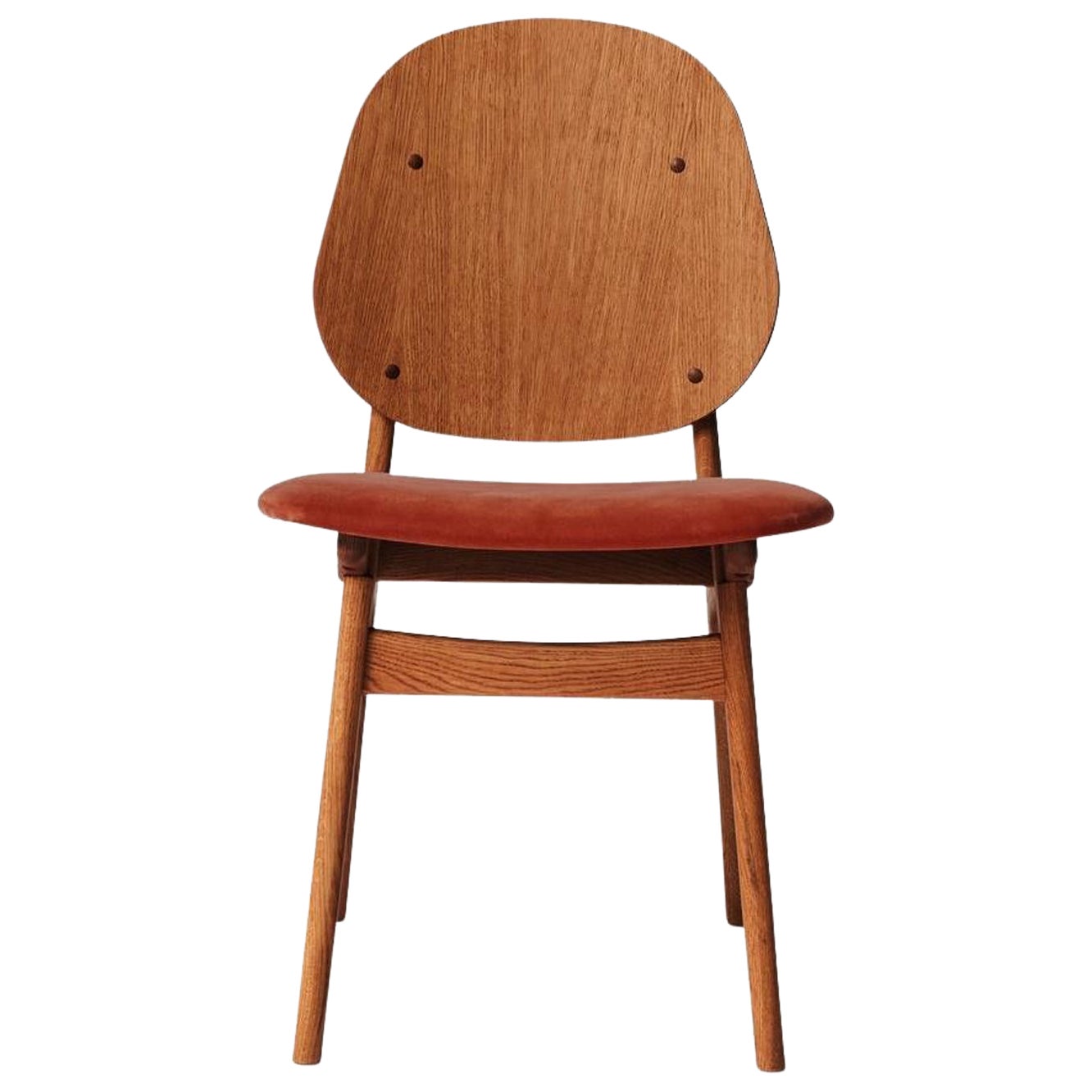 Noble Chair Teak Oiled Oak Brick Red by Warm Nordic For Sale