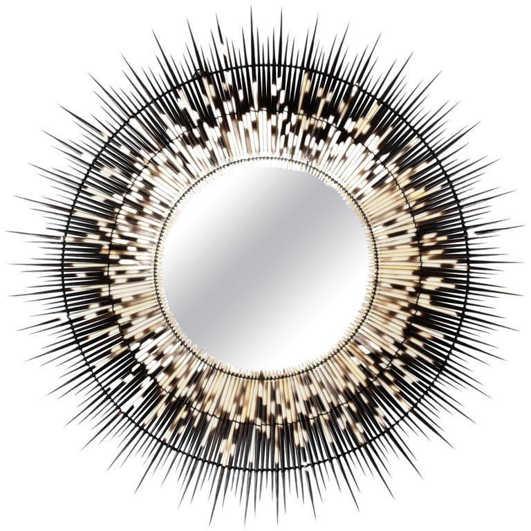 Mirror-Round Small Porcupine Quill For Sale at 1stDibs