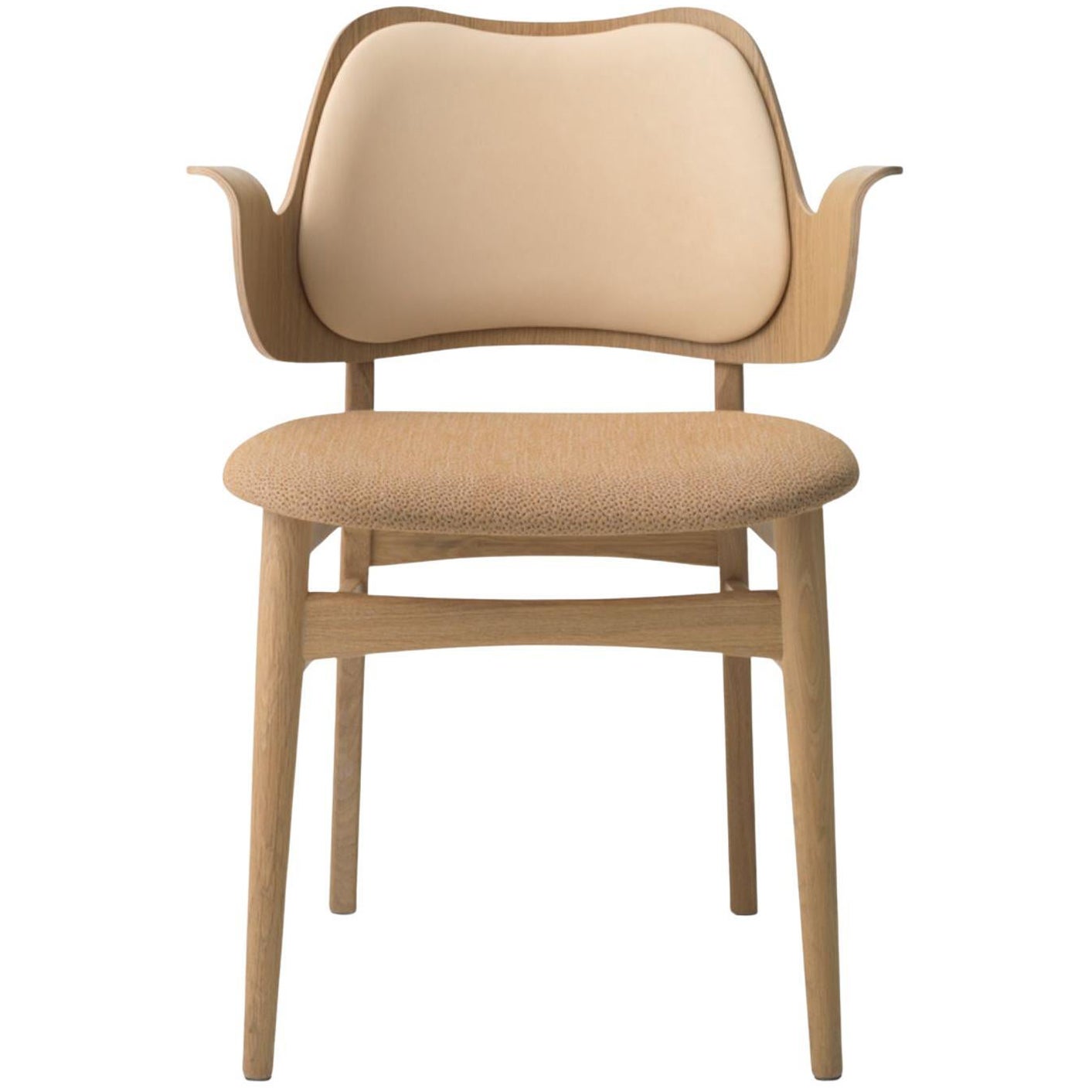 Gesture-Stuhl aus weißer, geölter Eiche mit Naturlederlatte von Warm Nordic im Angebot