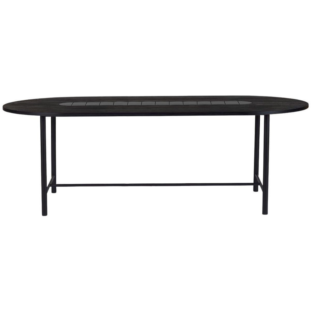 Be My Guest Dining Table 240 Black Oak Soft Black Tiles by Warm Nordic For Sale
