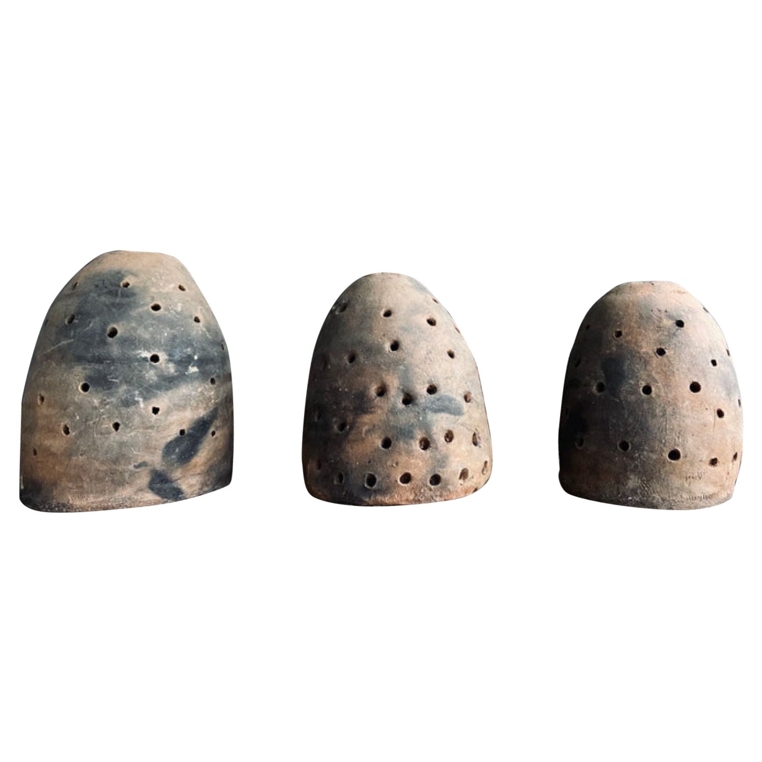 Set of 3 Primitive Terracotta Heating Vessels by Artefakto For Sale