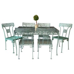 Retro 1950s Greek Key Iron 'Athena' Garden Dining Set