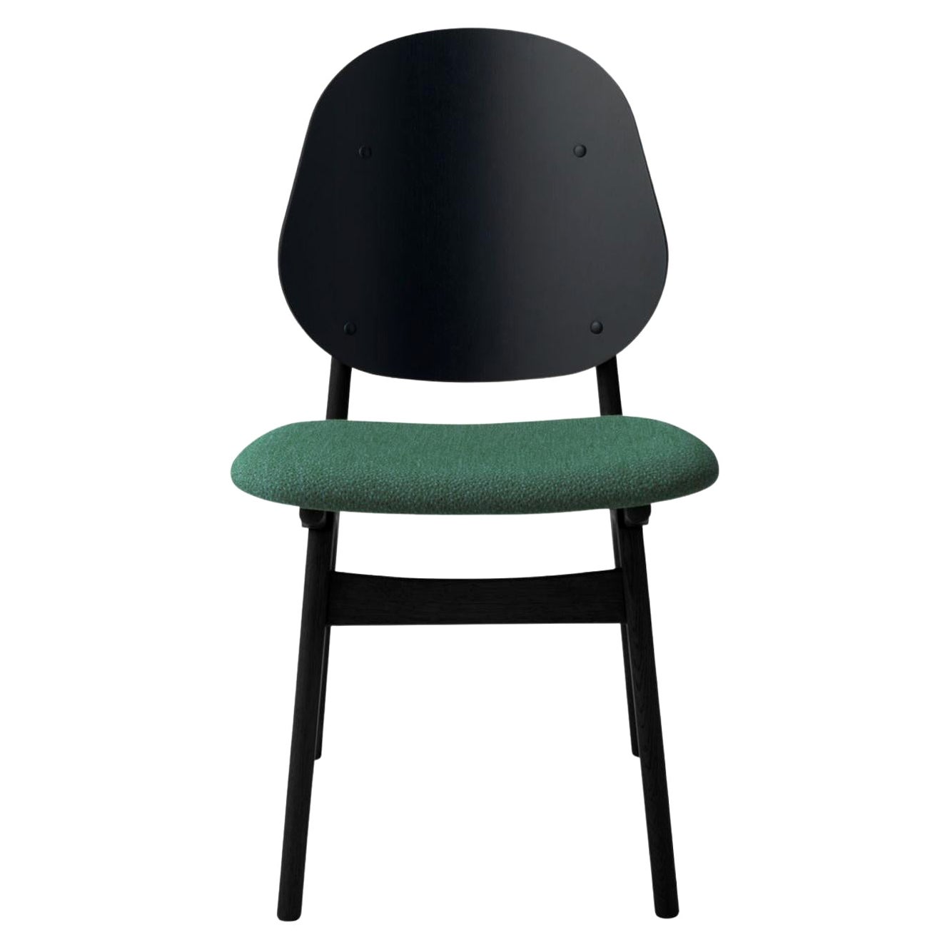 Noble Chair Black Lacquered Beech Dark Cyan by Warm Nordic For Sale