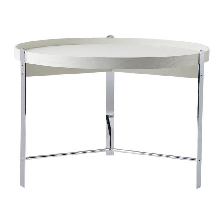 Table basse Compose en chêne blanc chaud chromé de Warm Nordic en vente