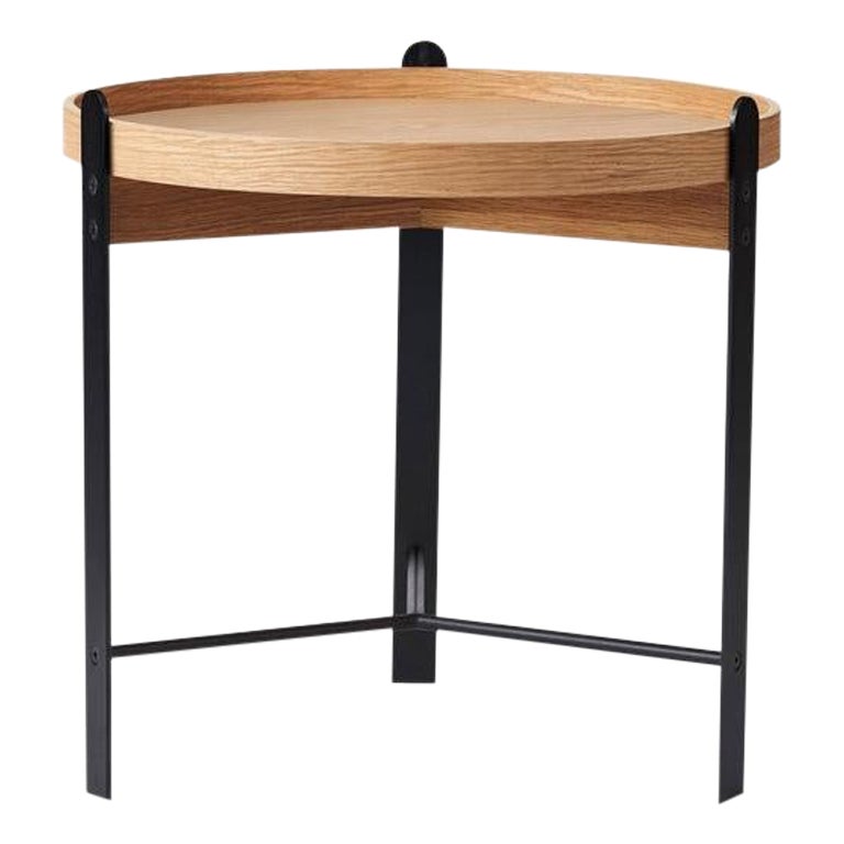 Compose Side Table White Oiled Oak Black by Warm Nordic