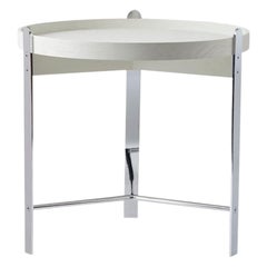 Compose Side Table Warm White Oak Chrome by Warm Nordic