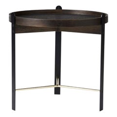 Table d'appoint Compose en chêne fumé et laiton noir par Warm Nordic