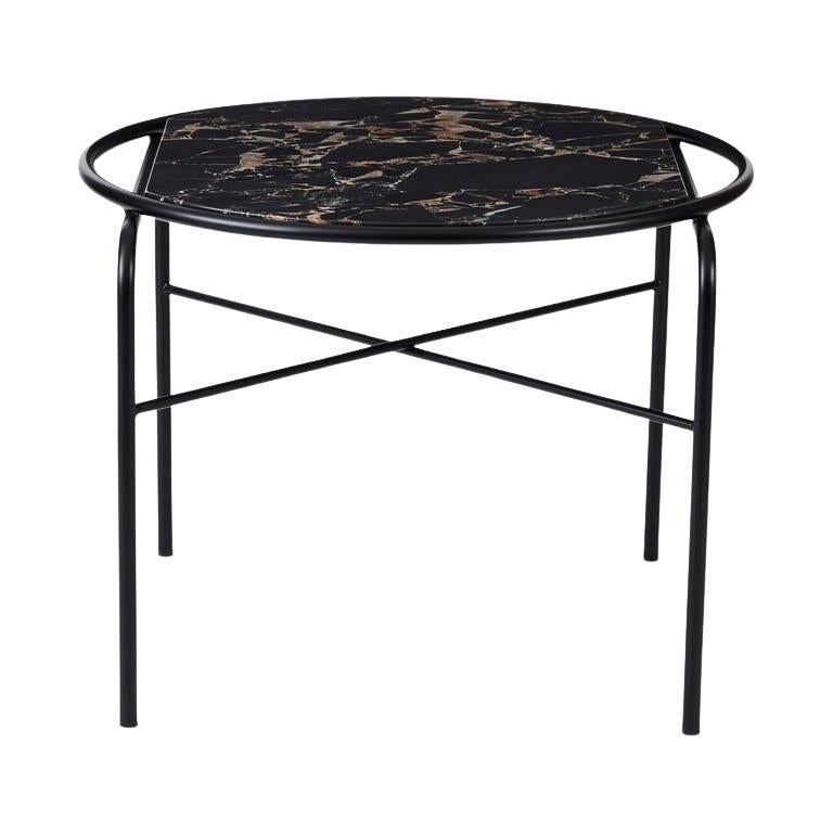 Secant Round Table Black Gold Marble Soft Black by Warm Nordic For Sale