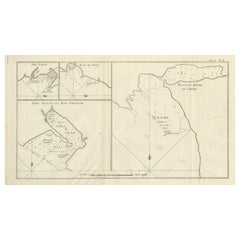 Antike Karte der Cordes Bay, von Port Famine, der Woods Bay und Umgebung