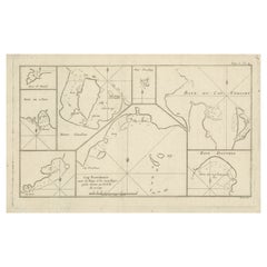 Antike Karte von Cap Providence, St. David's Cove und Umgebung