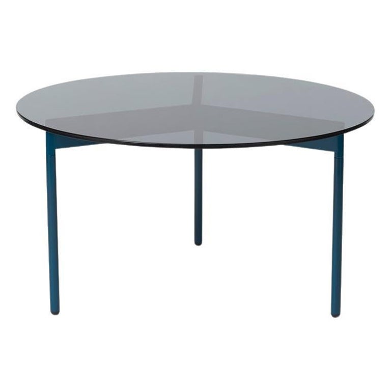 from above Coffee Table Smoke Grey Glass Ocean Blue by Warm Nordic