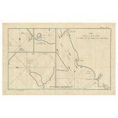 Antike Karte der Yorker Bucht, Haven der drei Inseln und Umgebung