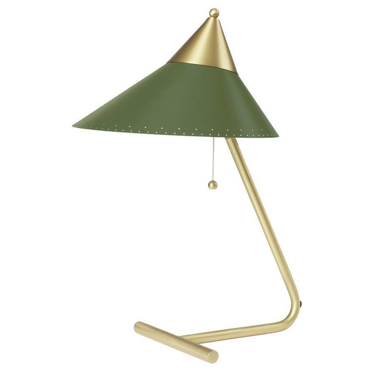 Brass Top Pine Green Table Lamp by Warm Nordic For Sale at 1stDibs