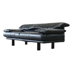 Alanda Sofa by Paolo Piva for B&B Italia, Post Modern, Vintage Black Leather