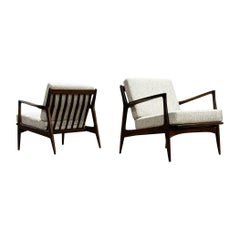 Paire de fauteuils de salon Ib Kofod Larsen pour Selig - Style danois moderne du milieu du siècle dernier 