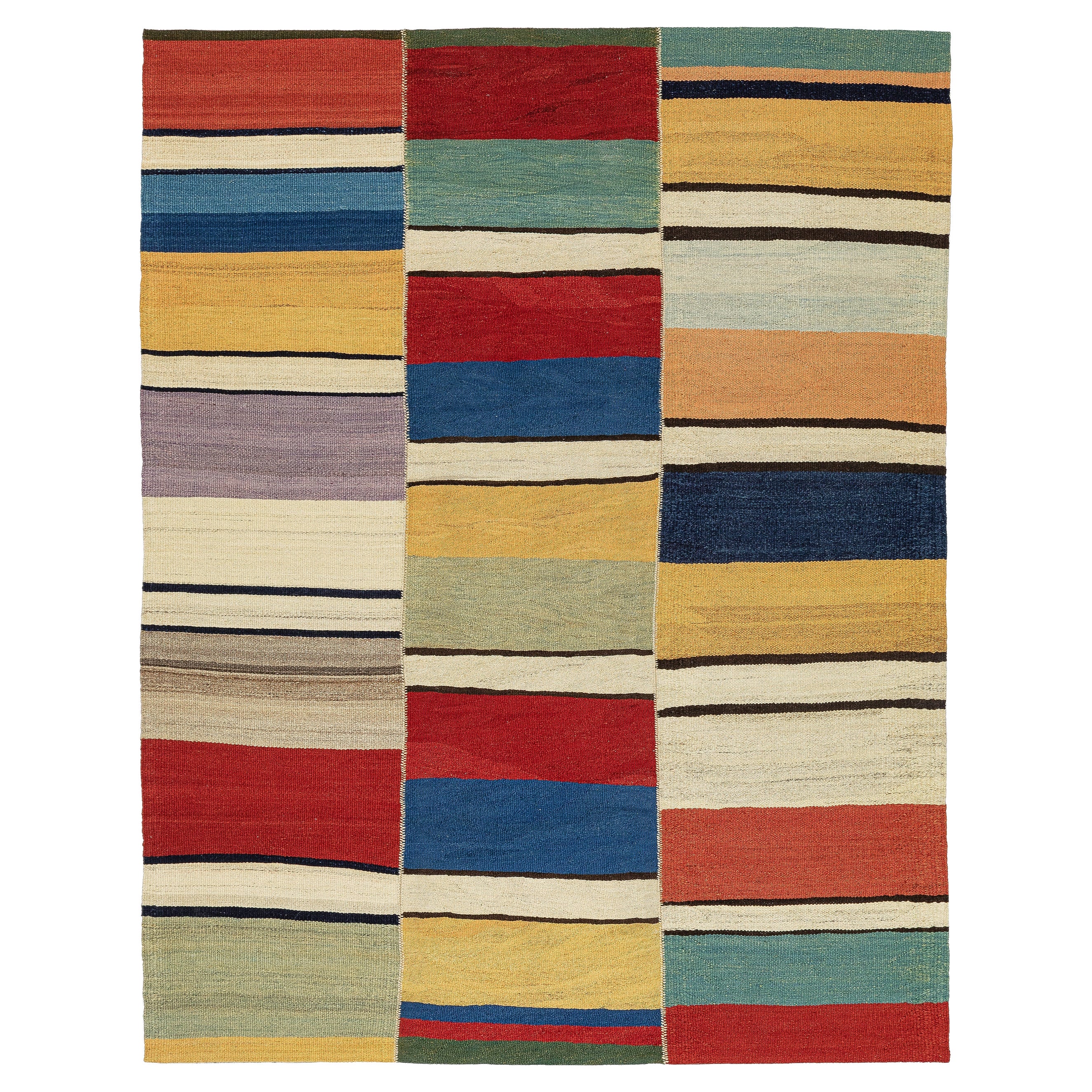 Colorful Handwoven Modern Mazandaran Rug 